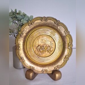 Hans Jensen (Fish Mark) Denmark Silver Reposse Plate - "Revelers Outdoors"